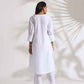 trueBrowns White Slub Kurta Set | Swadesiicart