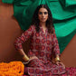 trueBrowns Beige Print Straight Kurta Set | Swadesiicart