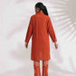 trueBrowns Orange Cotton Solid Shirt Kurta Co-ord Set - Swadesiicart
