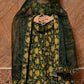 Pomcha Jaipur Idika Green Hand Block Anarkali Set | Swadesiicart