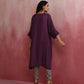 trueBrowns Purple Modal Kimono Kurta Set | Swadesiicart