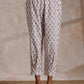 trueBrowns White With Grey Buta Block Print Cotton Sleeveless Co-Ord Set - Swadesiicart