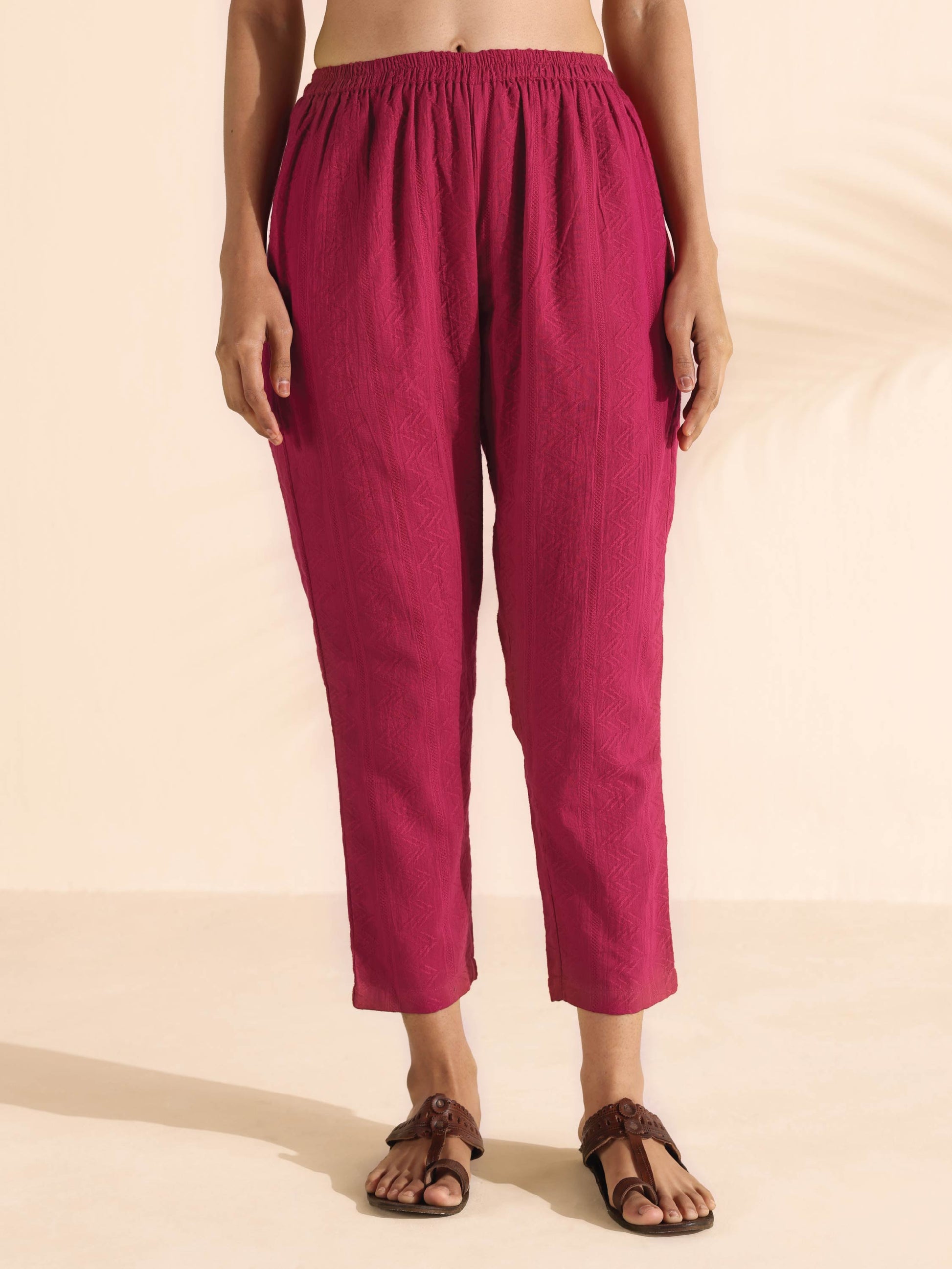 trueBrowns Carrot Cotton Dobby Kurta Pant Set | Swadesiicart
