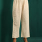 trueBrowns Ivory Peach Cotton Front Pleat Kurta Pant Set | Swadesiicart