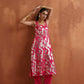 trueBrowns Pink Metallic Straight Kurta Set | Swadesiicart