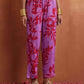 trueBrowns Purple Print Straight Kurta Set | Swadesiicart