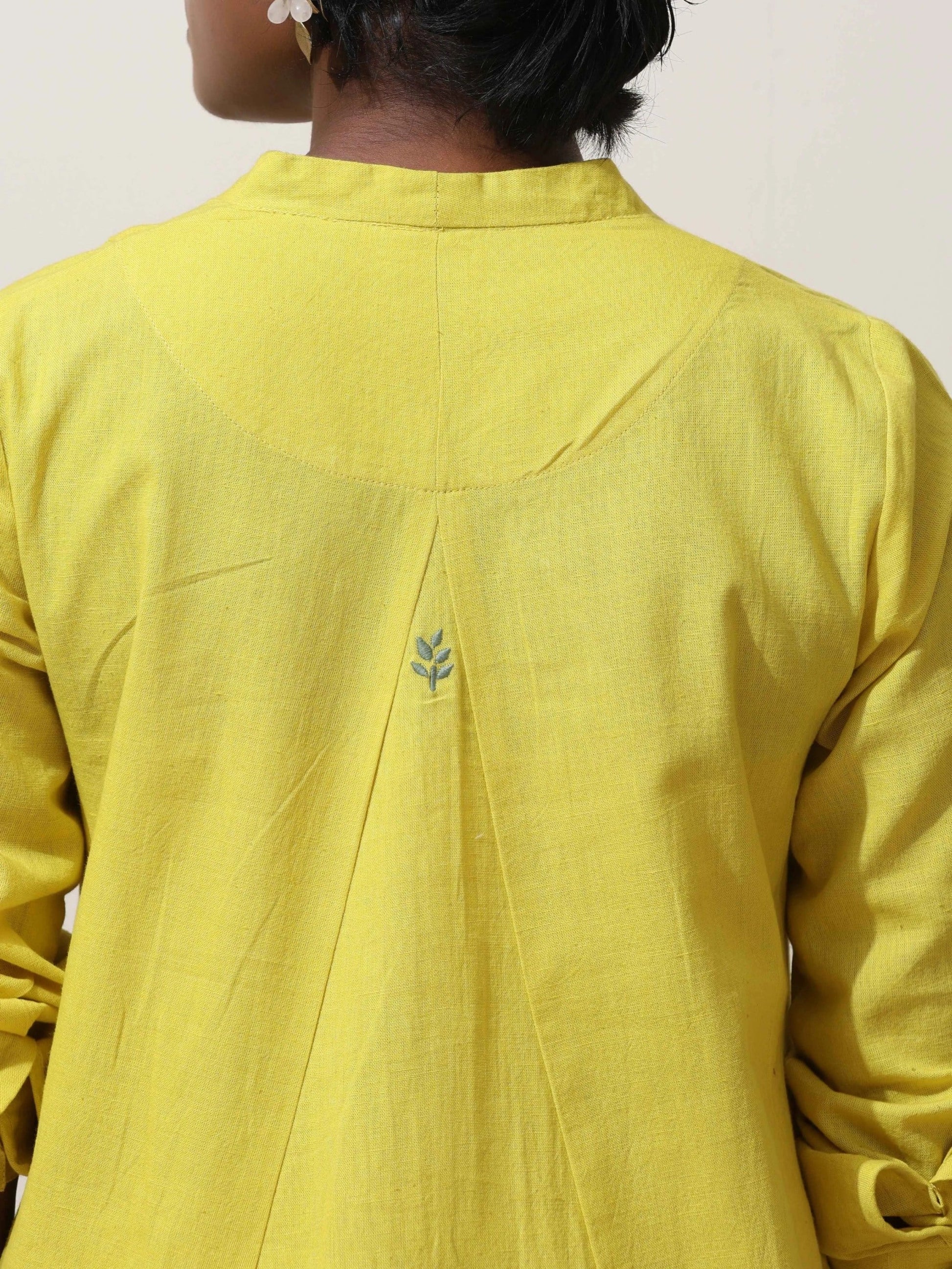 trueBrowns Lime Cotton Linen Co-Ord Set - Swadesiicart