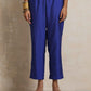 trueBrowns Blue Silk High Slit Kurta Set | Swadesiicart