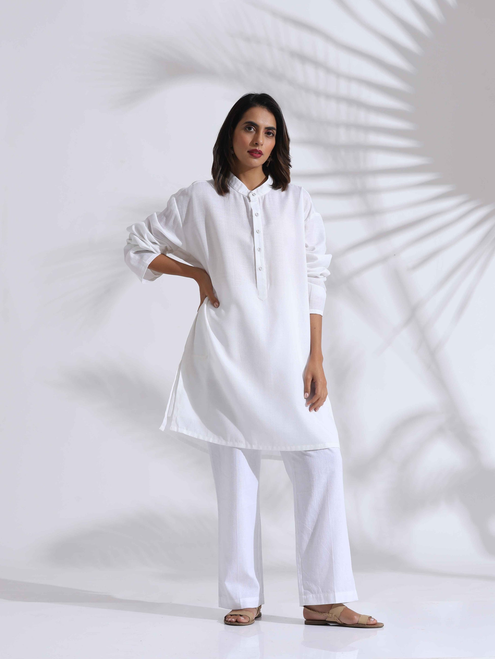 trueBrowns White Unisex Freesize Kurta | Swadesiicart
