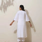 trueBrowns White Cotton Linen Kurta Pant Set | Swadesiicart