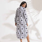 trueBrowns White Cotton Print Shirt Dress | Swadesiicart