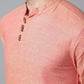 Even Apparels Orange Pure Cotton Kurta With Band Collar | Swadesiicart