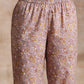 trueBrowns Grey Overall Floral Block Print Cotton Flared Slit Kurta Pant Set | Relove | Swadesiicart