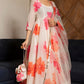 Pomcha Jaipur Carnation Off White Anarkali Set | Swadesiicart
