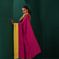 trueBrowns Lime Yellow Pink Muslin Silk Ready to Wear Saree | Swadesiicart