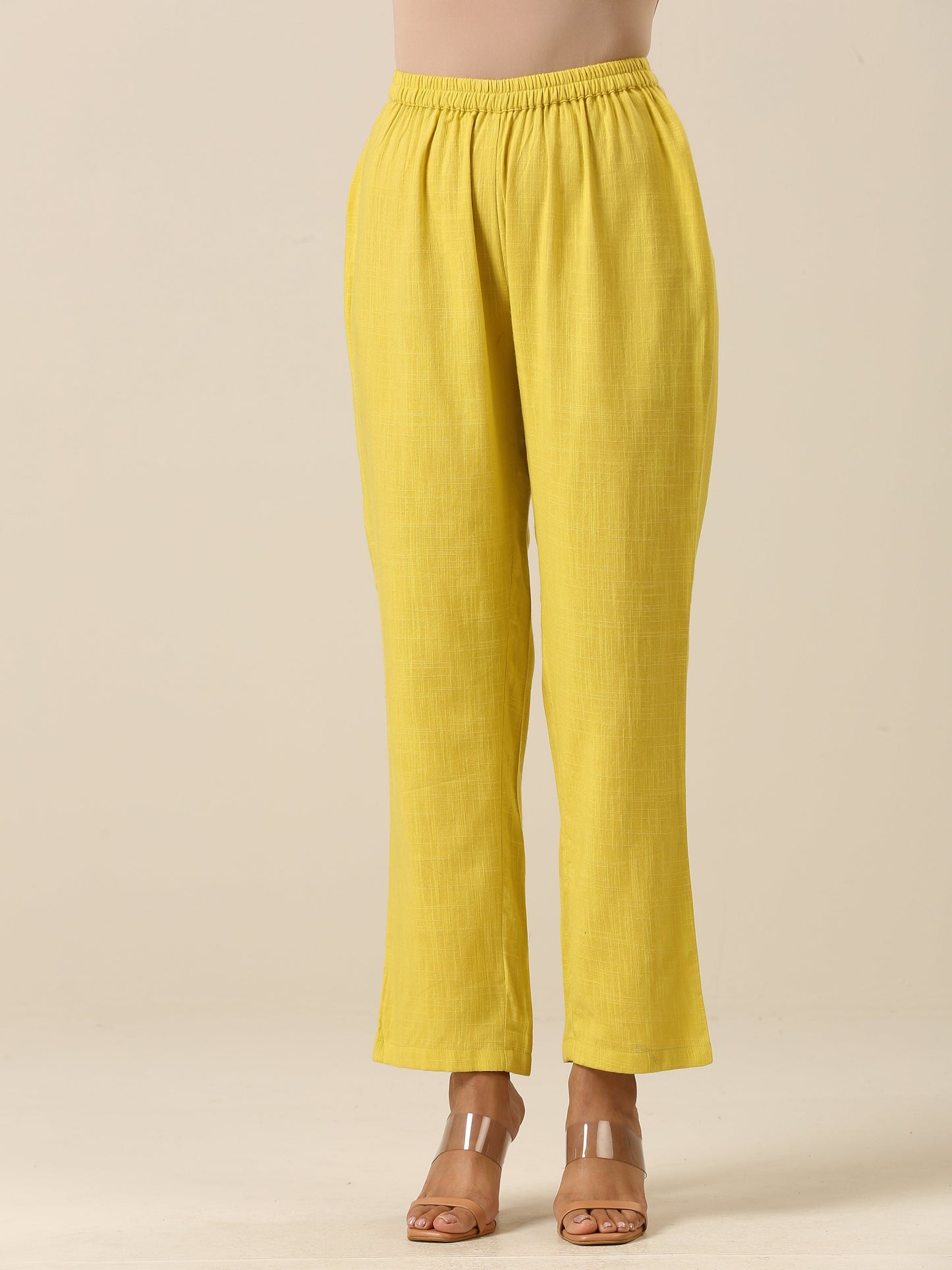 trueBrowns Lime Slub Texture Relax Fit Co-Ord Set - Swadesiicart