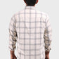 Jonesburg Off White Checks Fine Corduroy Regular Fit Shirt | Swadesiicart