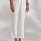 trueBrowns Off-White Cotton Embroidered A-line Co-ord Set - Swadesiicart