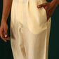 trueBrowns Men's Ivory Geometric Floral Viscose Silk Co-ord Set - Swadesiicart