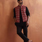 trueBrowns Men's Black Textured Cotton Dobby Short Kurta | Swadesiicart