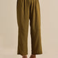 trueBrowns Olive Green Texture Doddy Kaftan Gathered Co-Ord Set - Swadesiicart