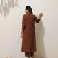 trueBrowns Brown Cotton Linen Kurta Pant Set | Swadesiicart