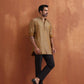 trueBrowns Men's Mustard Cotton Dobby Short Kurta | Swadesiicart