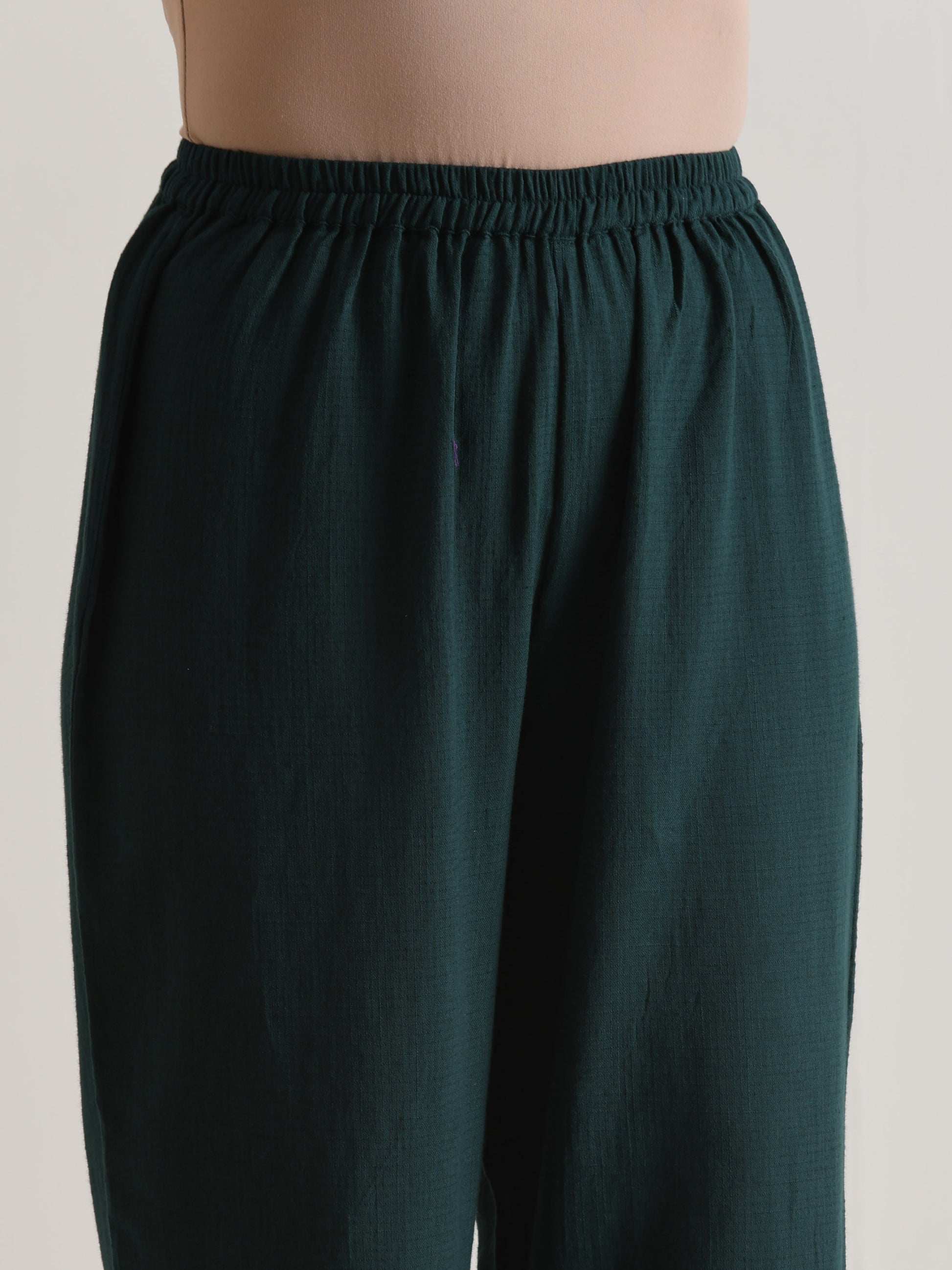 trueBrowns Dark Green Front Placket Co-Ord Set - Swadesiicart