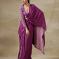 trueBrowns Purple Bandhani Printed Silk Ready to Wear Saree with Belt | Swadesiicart