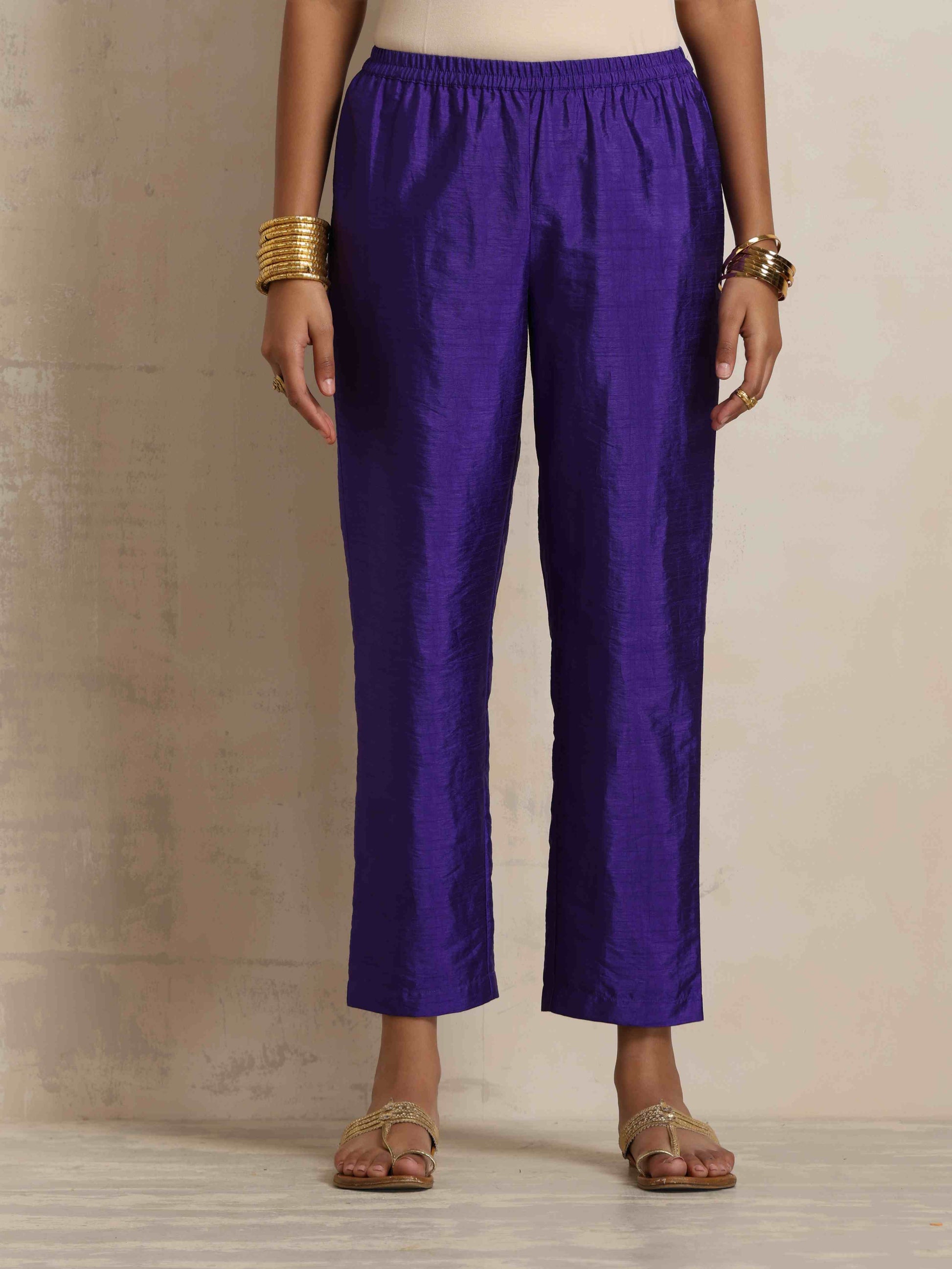 trueBrowns Lilac Tissue Angrakha Kurta Set | Swadesiicart