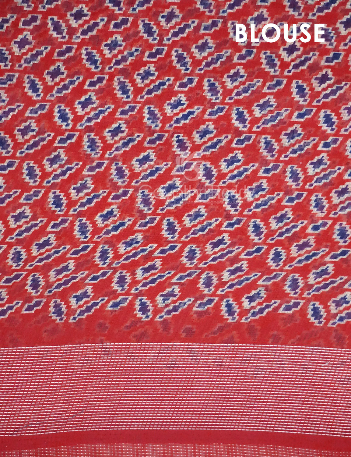 Shades of Navy Blue Colour Patola Print Semi Chanderi Saree By Gayathri Reddy Designer Studio | Swadesiicart