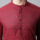 Even Apparels Maroon Solid Kurta With Band Collar | Swadesiicart