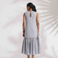 trueBrowns trueBrown Grey Cotton Stripe Tier Dress | Swadesiicart