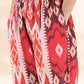 trueBrowns Maroon Cotton Ikat Flared Co-ord Set - Swadesiicart