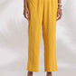 trueBrowns Yellow Cotton Pleated Shirt Kurta Set | Swadesiicart