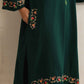 trueBrowns Green Kashmiri Embroidered Woollen Phiran Kurta | Swadesiicart