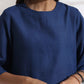 trueBrowns Blue Slub Dress | Swadesiicart