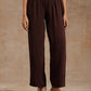 trueBrowns Cola Brown Modal Satin Relax Co-ord Set - Swadesiicart