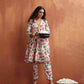 trueBrowns Off White Print Anarkali Kurta Co-ord Set - Swadesiicart