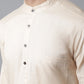 Even Apparels Cream Pure Cotton Kurta With Band Collar | Swadesiicart