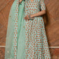 Pomcha Jaipur Lilly Of Valley Hand Block Anarkali Set | Swadesiicart