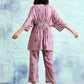 trueBrowns Light Mauve Printed Velvet Co-Ord Set - Swadesiicart