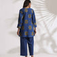 trueBrowns Blue Cotton Print Top & Pants Co-ord Set - Swadesiicart