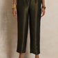 trueBrowns Olive Green Tissue Kurta Co-ord Set - Swadesiicart