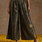 trueBrowns Spectrum Blue Gold Cotton High Slit Kurta Set | Swadesiicart