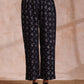 trueBrowns Black White Floral Print Cotton Collar Short Co-Ord Set - Swadesiicart
