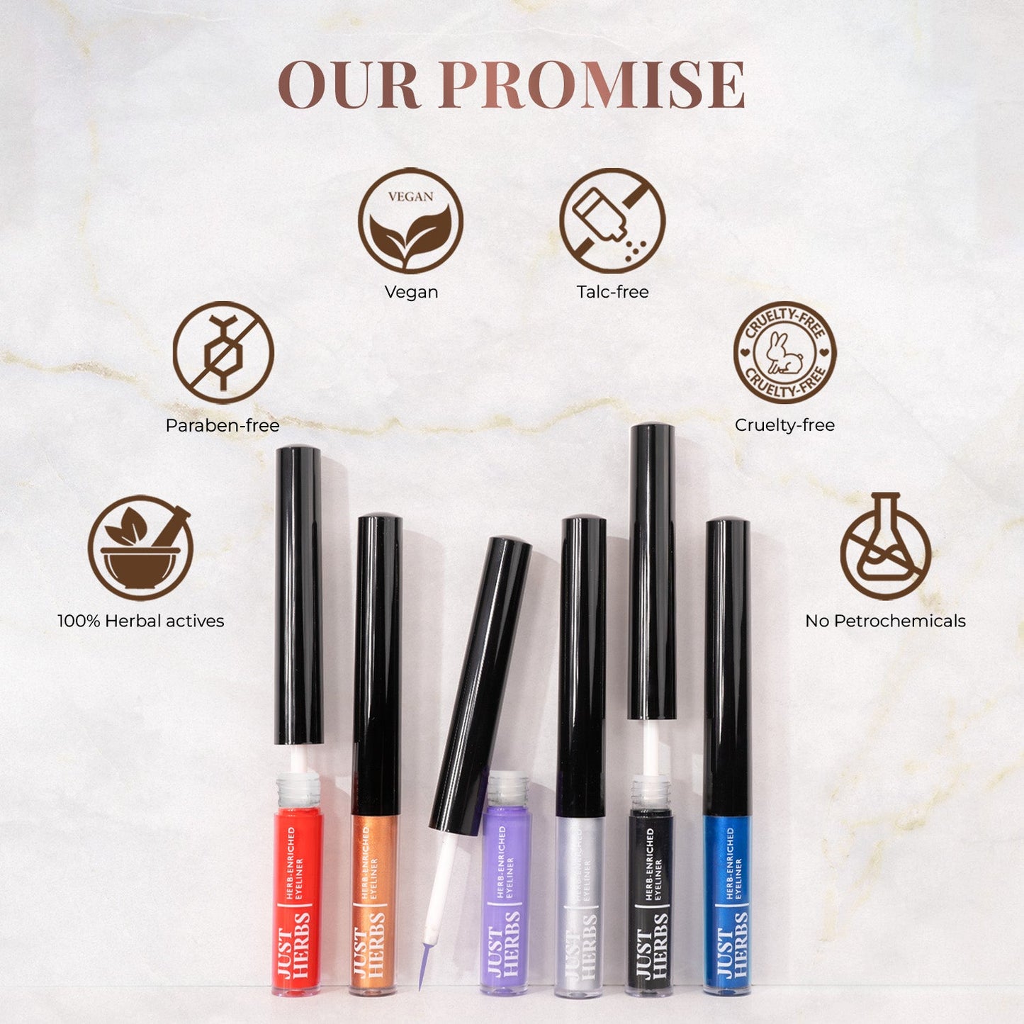 HERB ENRICHED WATERPROOF EYELINERS PLATINUM SILVER