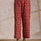 trueBrowns Rust Red Bagru Fish Print Cotton Gathers Co-Ord Set - Swadesiicart