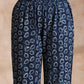 trueBrowns Indigo Dabu Zig-Zag Lines Print Cotton Flared Kurta Pant Set | Swadesiicart