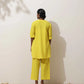 trueBrowns Lime Cotton Linen Kurta Co-Ord Set - Swadesiicart